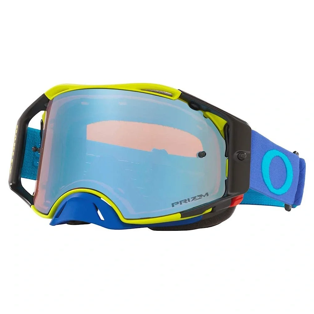 OAKLEY Airbrake MX Hazard Green Blue PRIZM MX SAPPHIRE Goggles